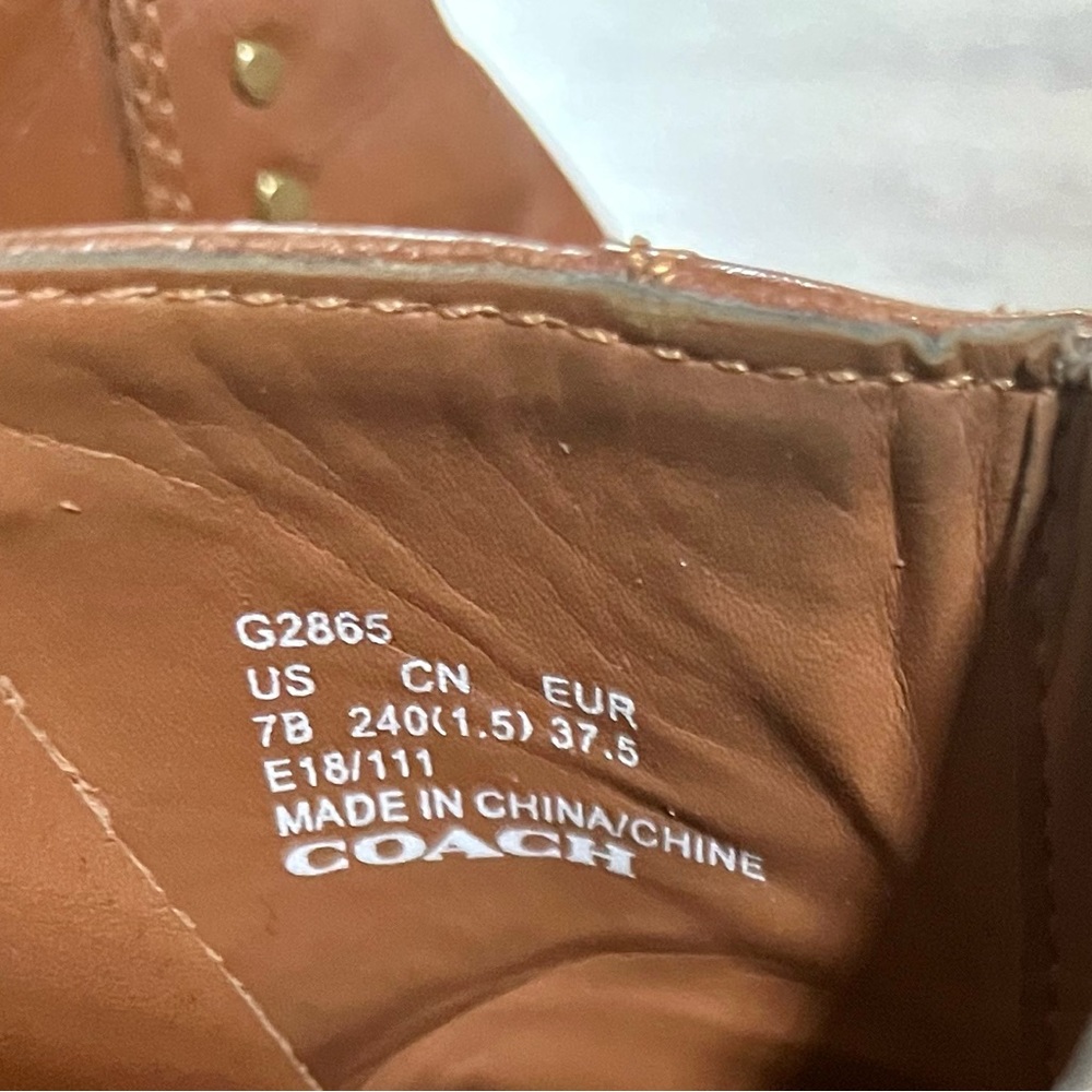 Coach tan leather ankle boots with studs - Picture 7 of 15